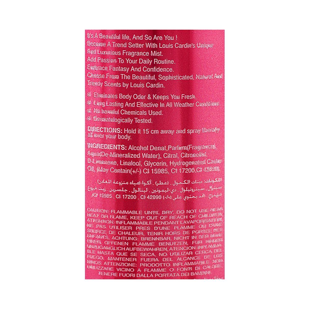 Louis Cardin Timeless Dreams Fine Fragrance Mist, 250ml - Image 3
