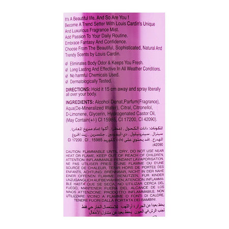 Louis Cardin Plumerias Fine Fragrance Mist, 250ml - Image 3