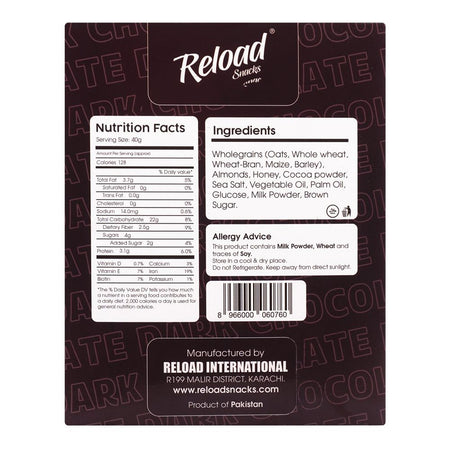 Reload Snacks Dark Chocolate & Almond Granola Cereal, 350g - Image 2