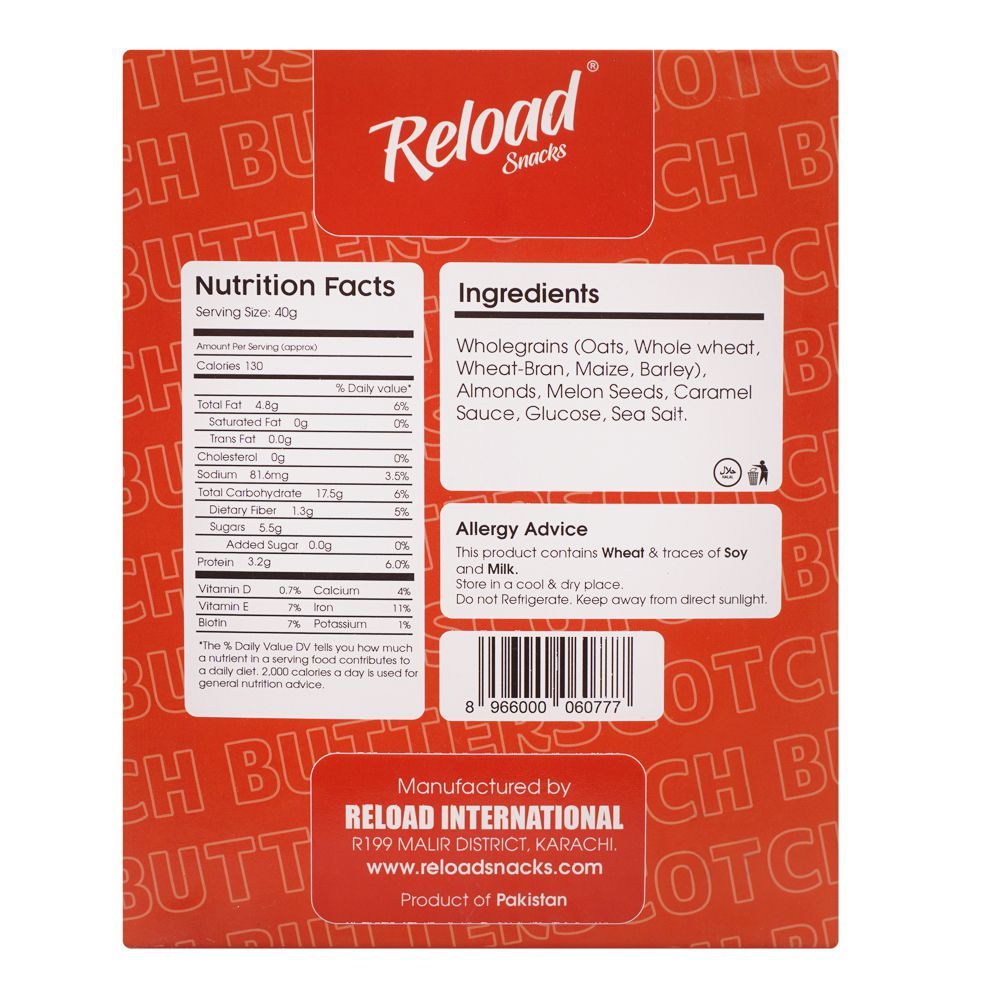 Reload Snacks Peanut Butter Scotch & Almond Granola Cereal, 350g - Image 2