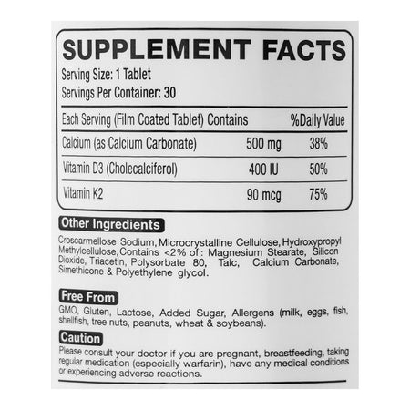 Route 2 Health Bonical-K Calcium Tablet, 30-Pack - Image 4