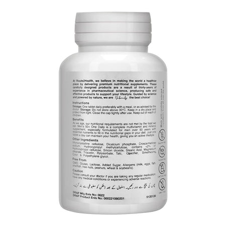 Route 2 Health Men's One Daily 50+ Multivitamin Tablet, 30-Pack - Image 2