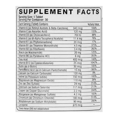Route 2 Health Men's One Daily 50+ Multivitamin Tablet, 30-Pack - Image 4