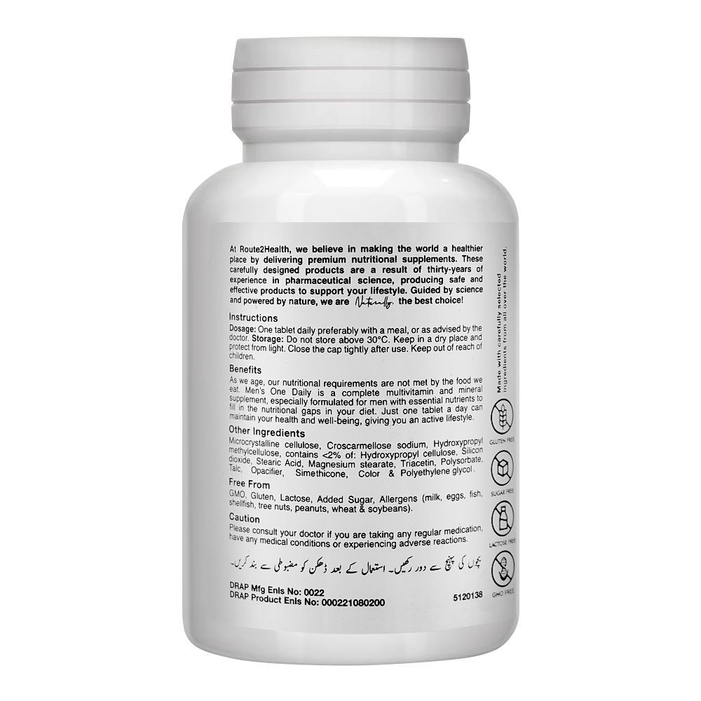 Route 2 Health Men's One Daily Multivitamin Tablet, 30-Pack - Image 2