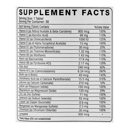 Route 2 Health Men's One Daily Multivitamin Tablet, 30-Pack - Image 4