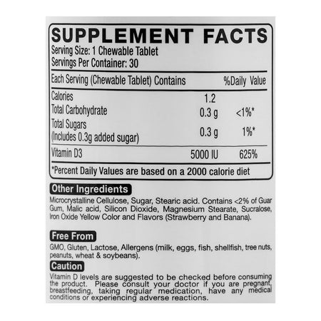 Route 2 Health Vitamin D3 5000IU Tablet, 30-Pack - Image 4