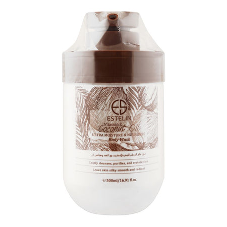 Estelin Vitamin E Coconut Oil Ultra Moisture & Nourishes Body Wash, 500ml - Main Image