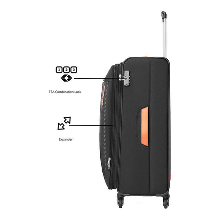 American Tourister Marina 4W Spinner Trolley Bag, 81x51x33.5 cm, Black - Image 2