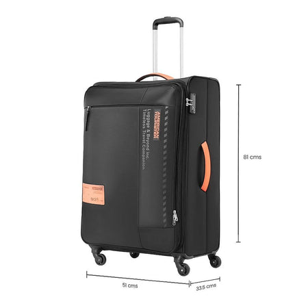 American Tourister Marina 4W Spinner Trolley Bag, 81x51x33.5 cm, Black - Image 5