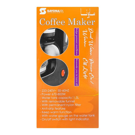 Sayona 12 Cups Coffee Machine, 670-800W, SCM-4432 - Image 4