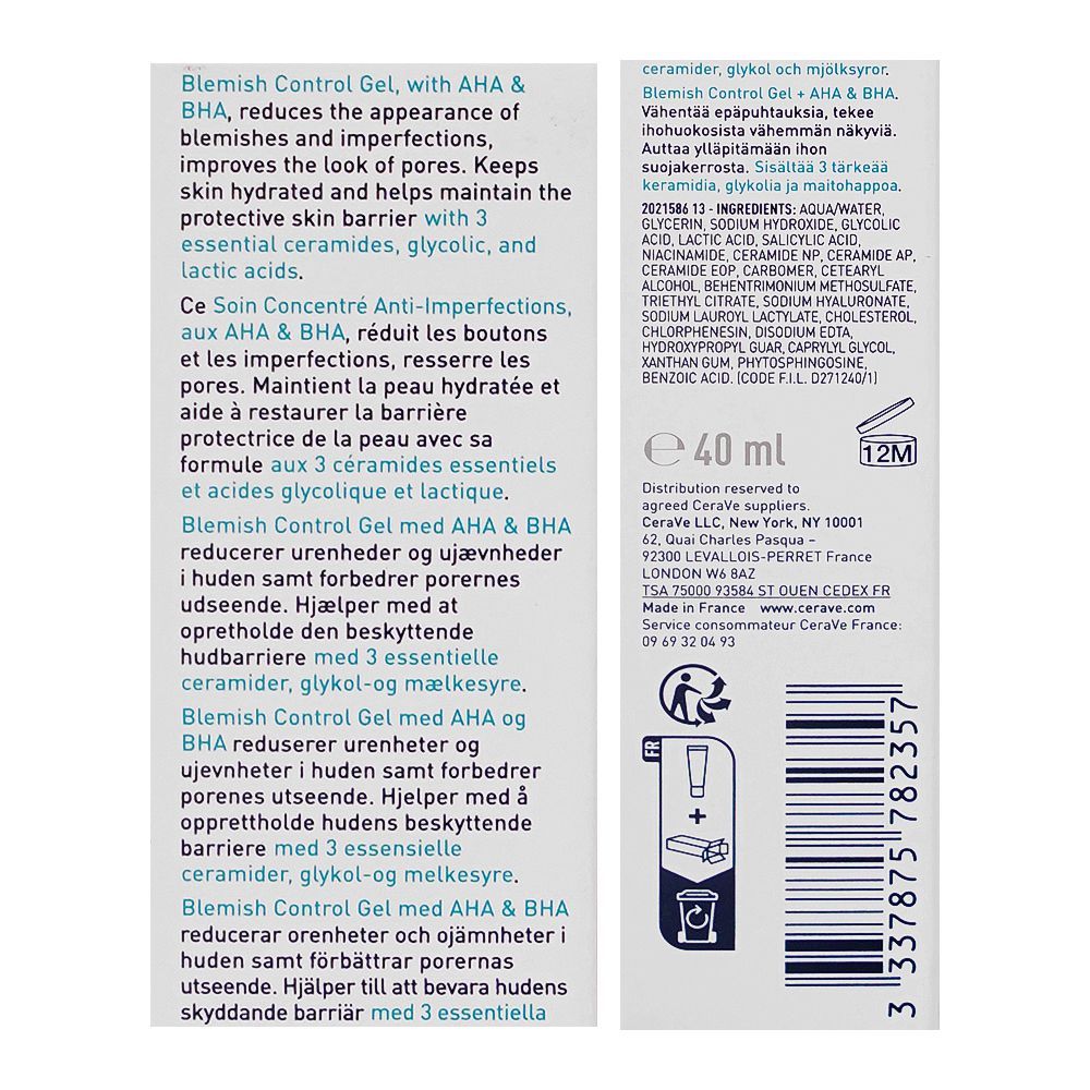 CeraVe Blemish Control Gel With AHA & BHA, 40ml - Image 3