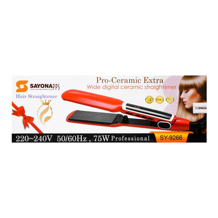 Sayona Pro-Ceramic Extra Wide Digital Ceramic Hair Straightener, 75W, SY-9266 - Image 2