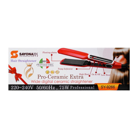 Sayona Pro-Ceramic Extra Wide Digital Ceramic Hair Straightener, 75W, SY-9266 - Image 3