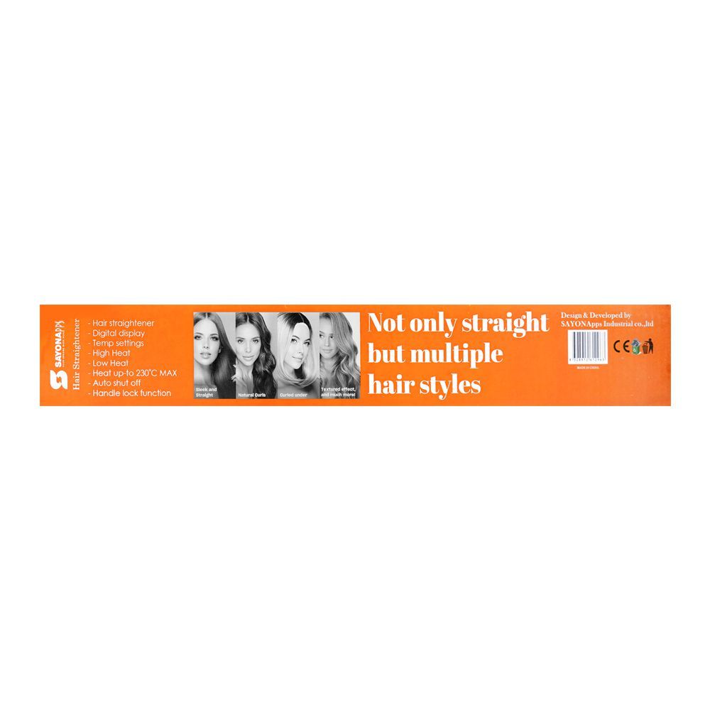 Sayona Pro-Ceramic Extra Wide Digital Ceramic Hair Straightener, 75W, SY-9266 - Image 5