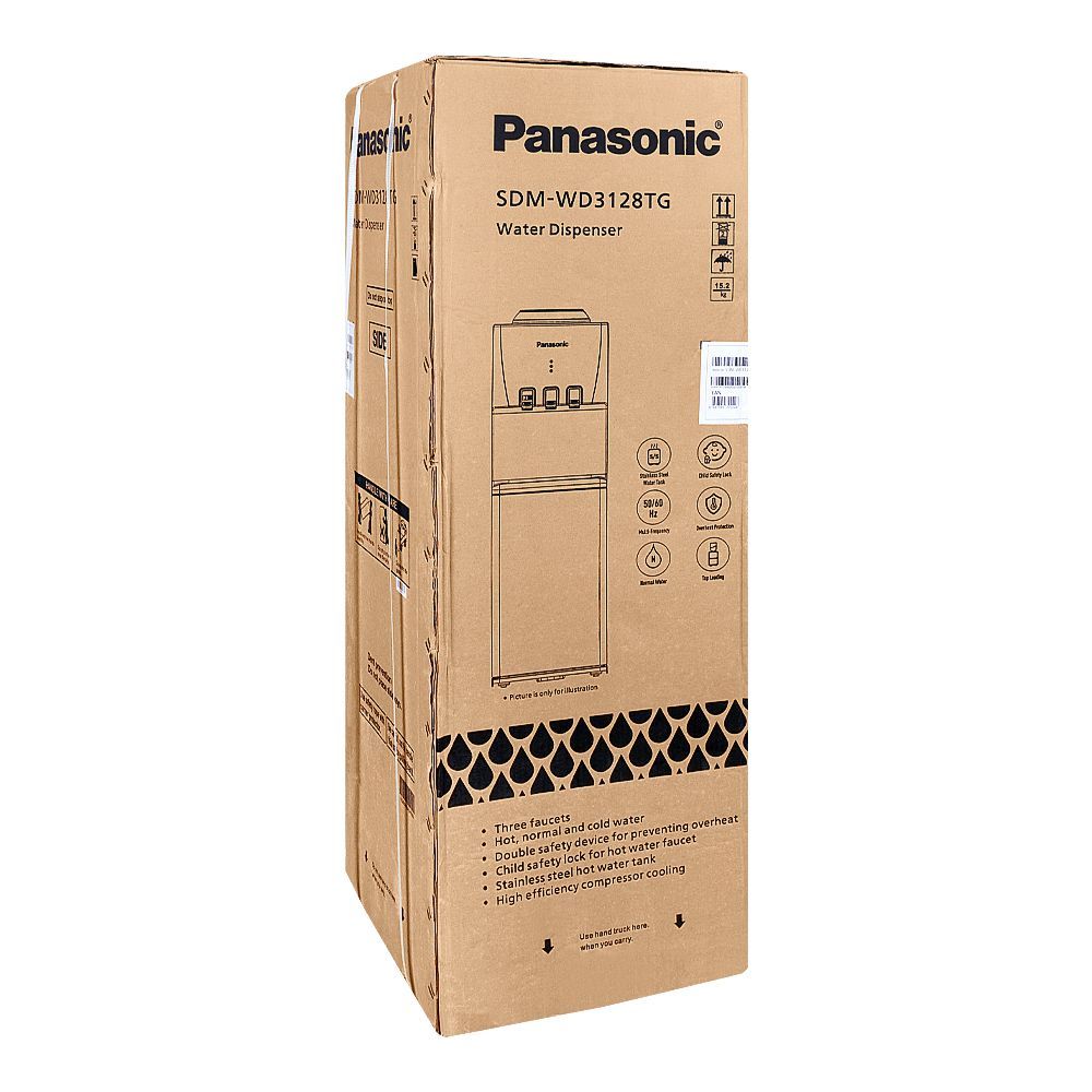 Panasonic Water Dispenser, Stainless Steel Hot Water Tank, Hot, Normal And Cold Water, SDM-WD-3128TG - Image 2