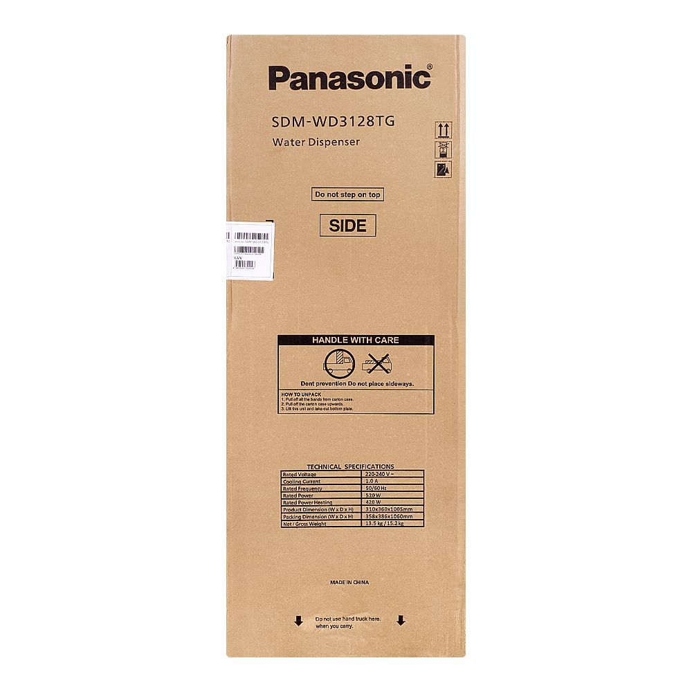 Panasonic Water Dispenser, Stainless Steel Hot Water Tank, Hot, Normal And Cold Water, SDM-WD-3128TG - Image 3