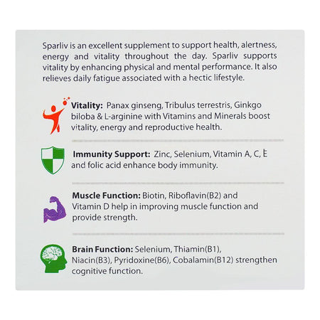 Pharmevo Sparliv Sugar-Free Tablet, For Men, 30-Pack - Image 3