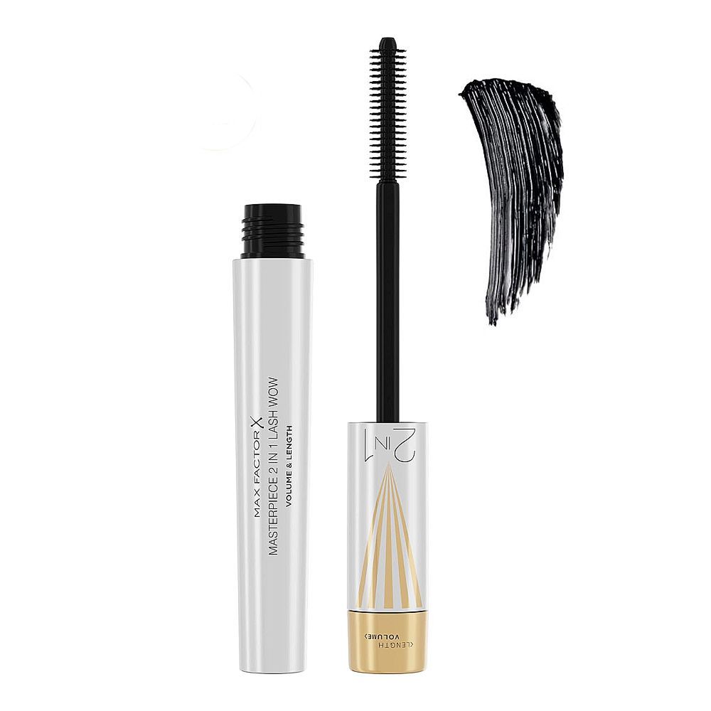 Max Factor Masterpiece 2-In-1 Lash Wow Volume & Length Mascara, Black, 7ml - Main Image