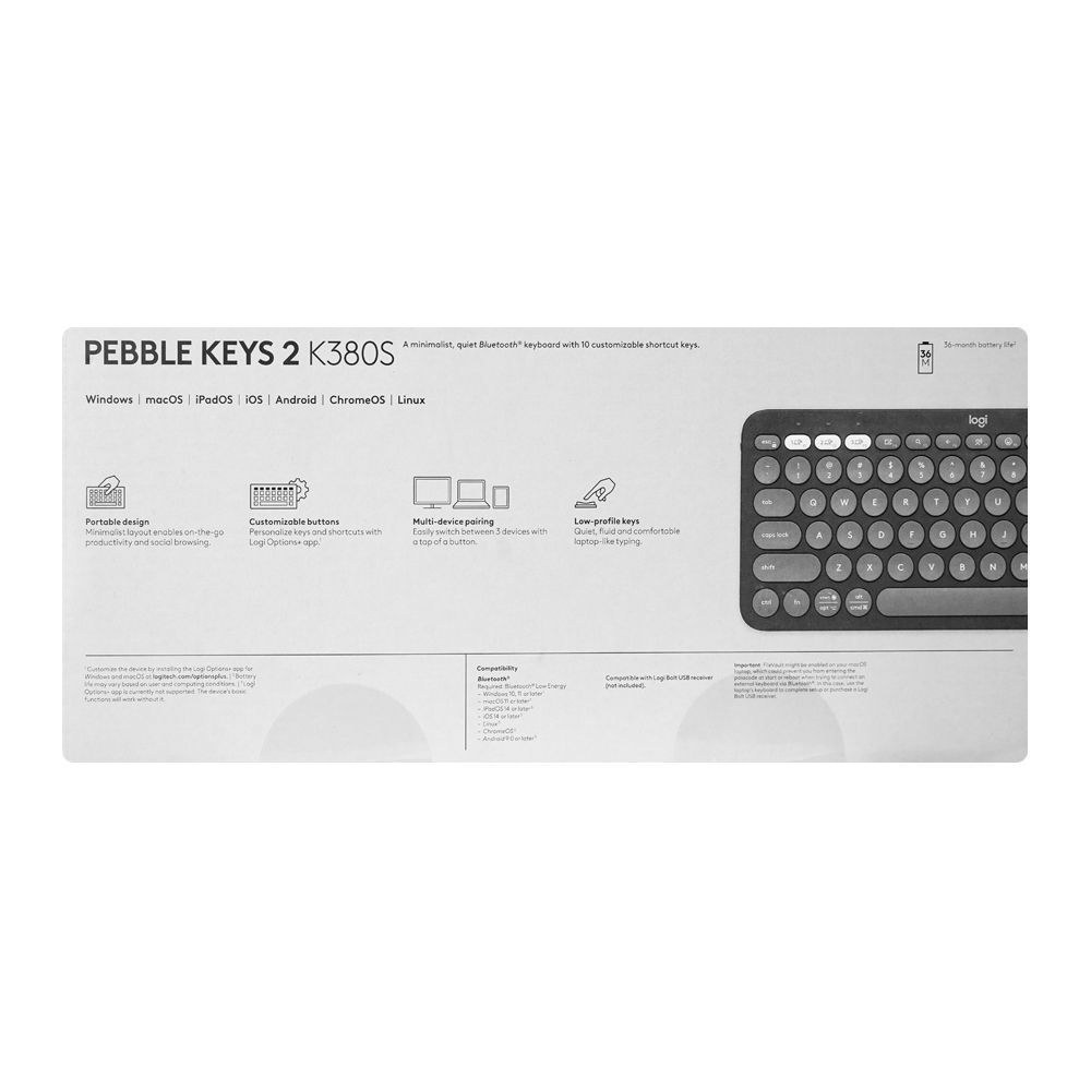 Logitech Pebble Key 2 Multi Device Portable Keyboard, K380S - Image 5