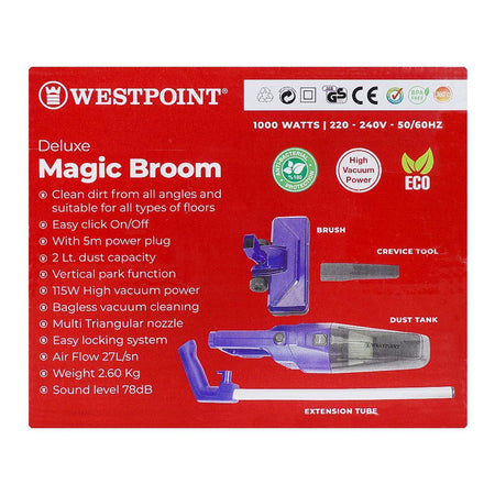 West Point Deluxe Magic Broom, 2 Liter Dust Capacity, 5m Cable, 115W Vacuum Power, WF-231 - Image 3