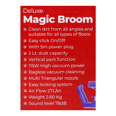 West Point Deluxe Magic Broom, 2 Liter Dust Capacity, 5m Cable, 115W Vacuum Power, WF-231 - Image 4