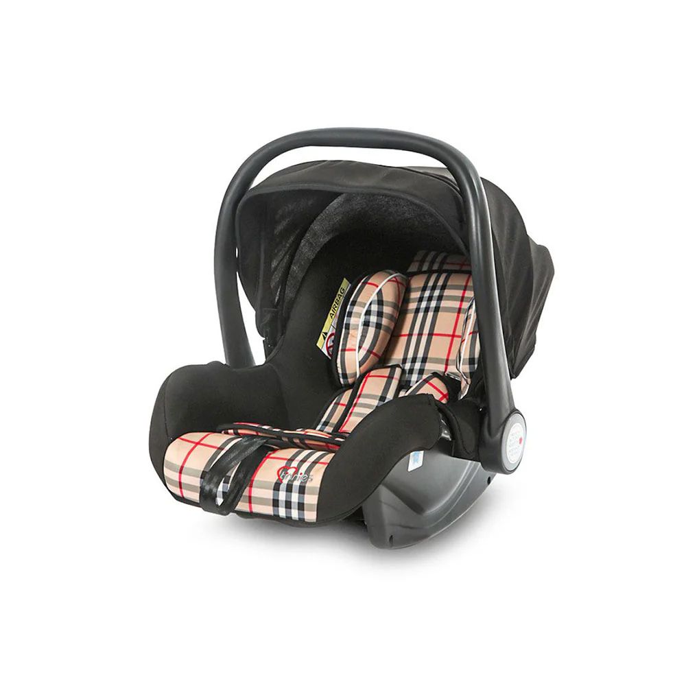 Tinnies Baby Carry Cot, Beige Check, T-008 - Main Image