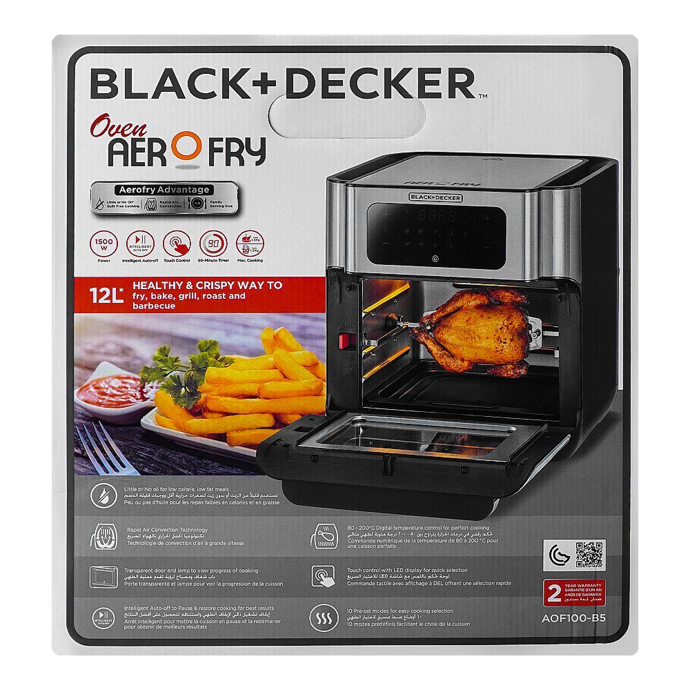 Black & Decker Oven 1.5L Aero Air Fryer, 1500W, AF-100-B5 - Image 3