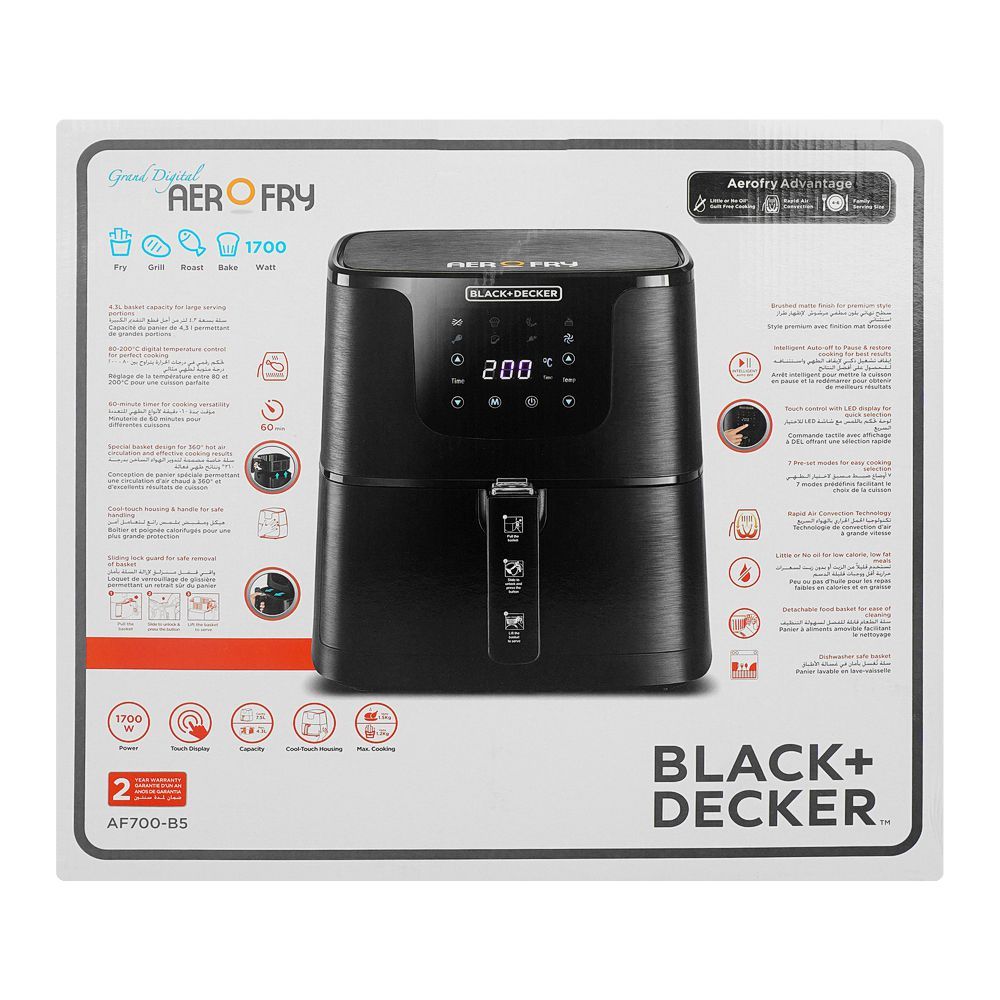 Black & Decker Grand Digital Aero Air Fryer, 5.8 Liters, 1700W, AF-700-B5 - Image 6