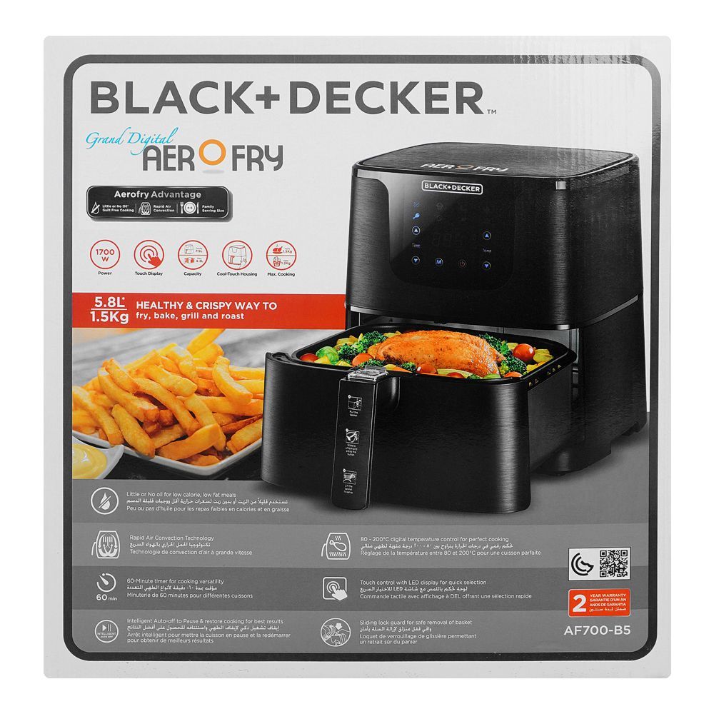Black & Decker Grand Digital Aero Air Fryer, 5.8 Liters, 1700W, AF-700-B5 - Image 7