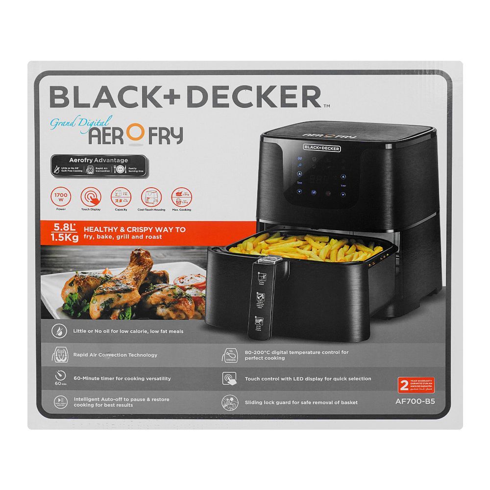 Black & Decker Grand Digital Aero Air Fryer, 5.8 Liters, 1700W, AF-700-B5 - Image 8