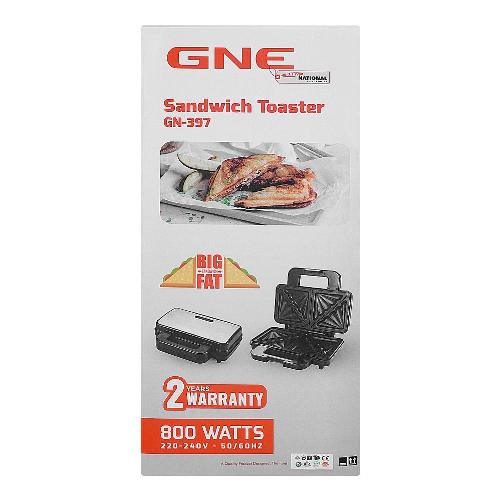 Gaba National Sandwich Maker, 800W, GN-397 BIG S/M - Image 4