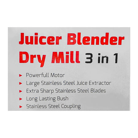 Gaba National 3-In-1 Juicer/Blender/Dry Mill, 500W, GN-1777/23 - Image 3