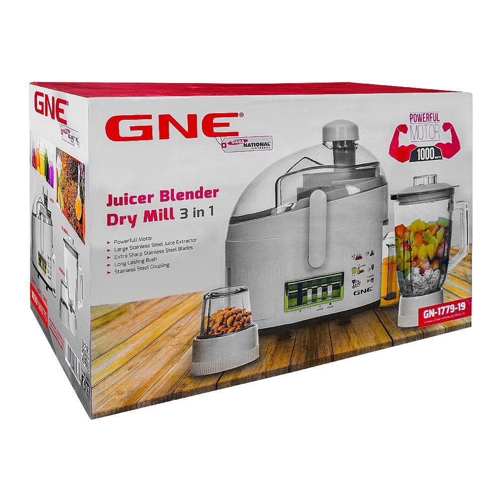 Gaba National 3-In-1 Juicer Blender, 1000W, GN-1779/19 - Image 2