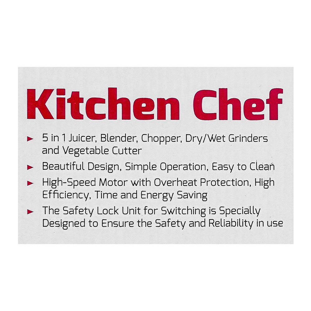 Gaba National 5-In-1 Kitchen Chef, 450W, GN-920/22 S - Image 3