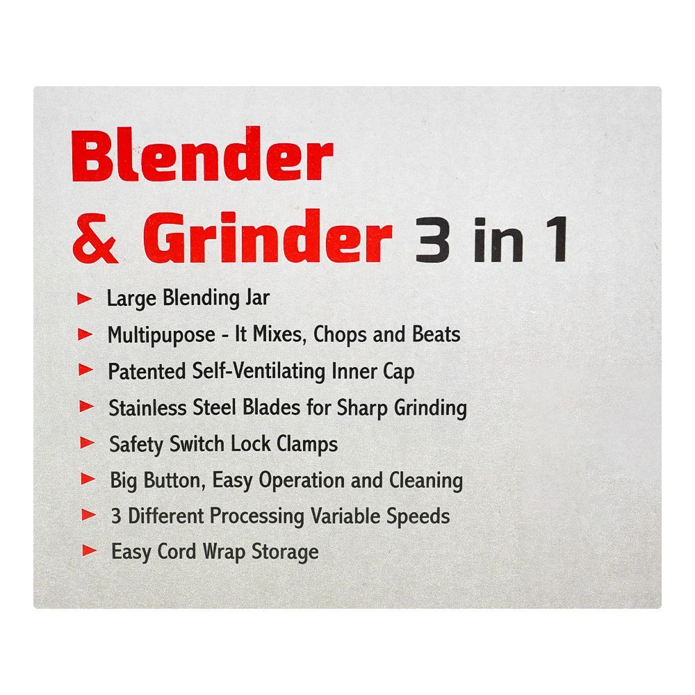 Gaba National 3-In-1 Blender, 350W, GN-703/21 - Image 4