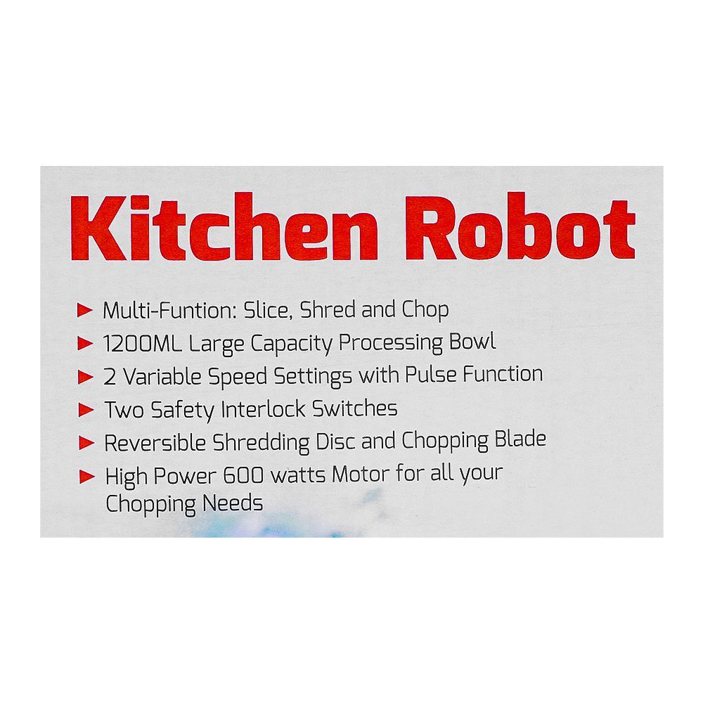 Gaba National Kitchen Robot, 1200ml Capacity, 600W, GN-5026/22 - Image 5