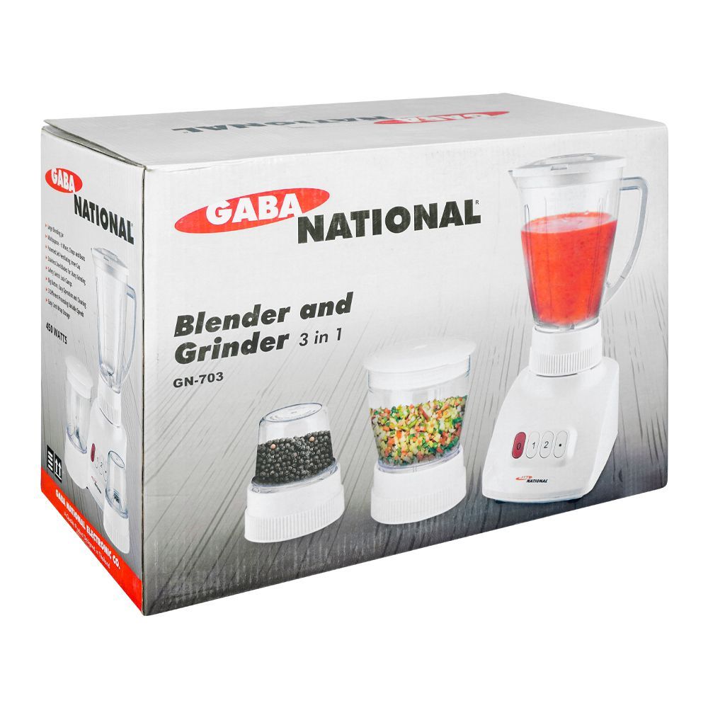 Gaba National 3-In-1 Blender, 450W, GNE-703/20 - Image 2