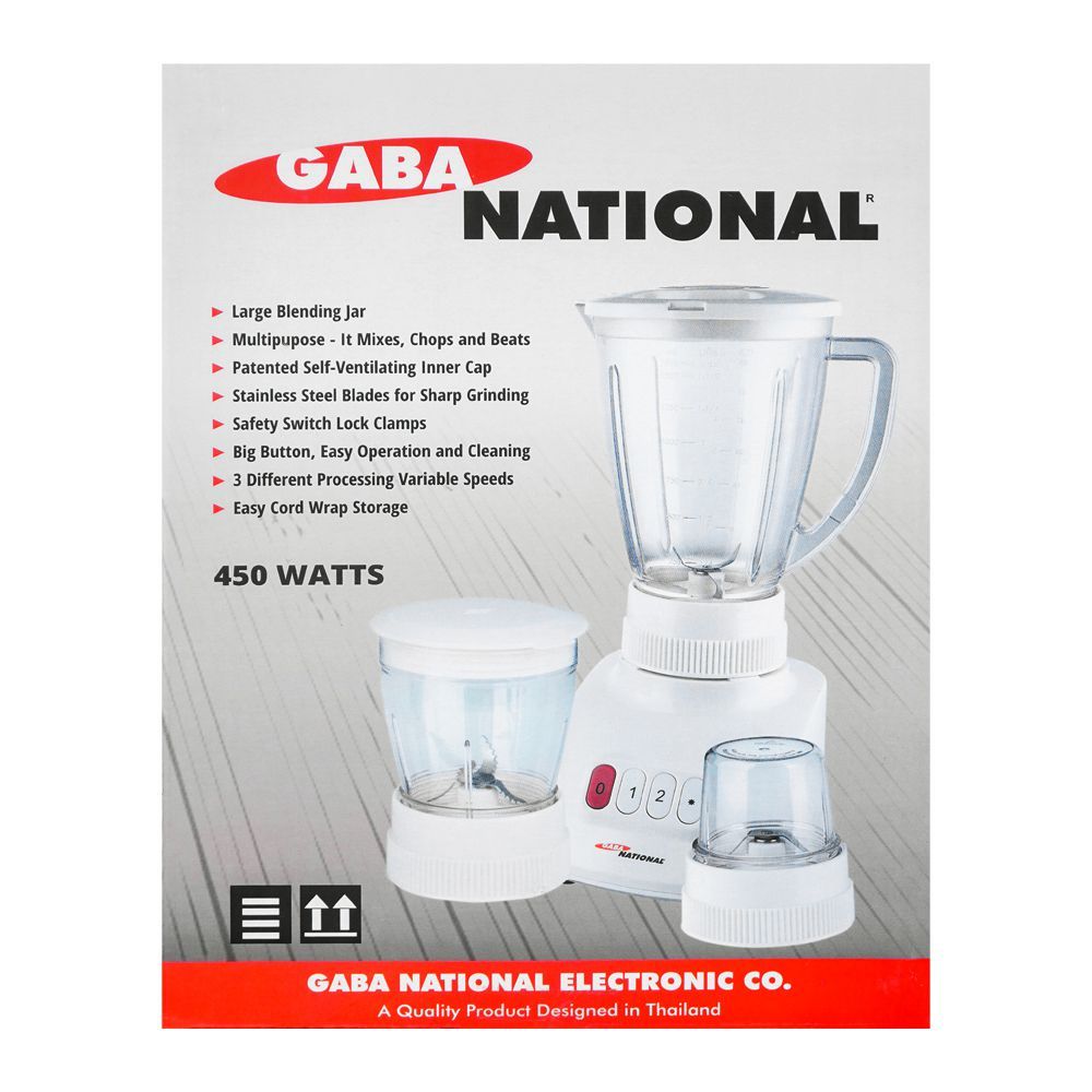 Gaba National 3-In-1 Blender, 450W, GNE-703/20 - Image 3