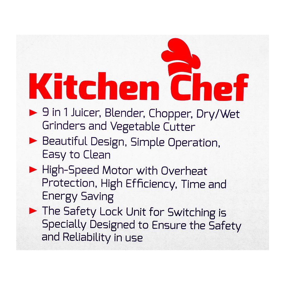 Gaba National 9-In-1 Food Factory, 450W, GNE-922/22 U/BR - Image 5