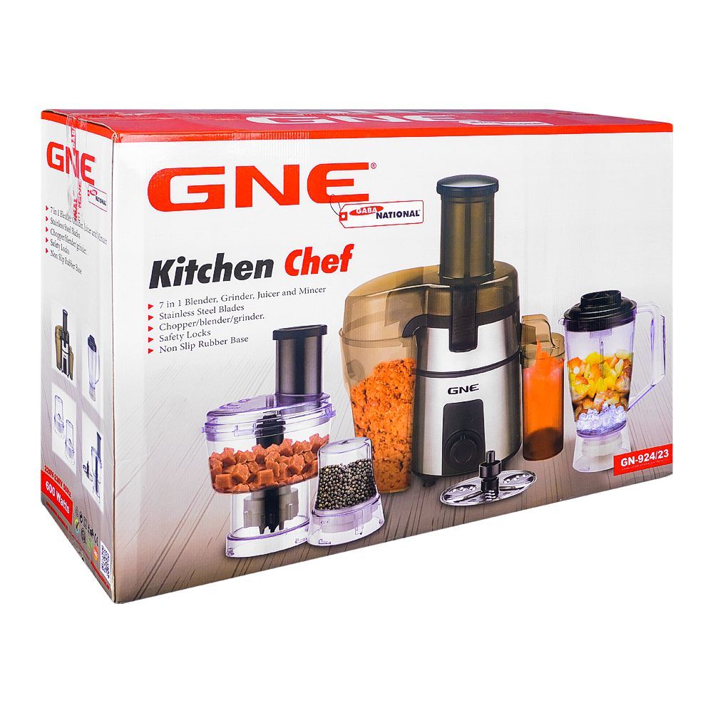 Gaba National 7-In-1 Food Processor, 600W, GNE-924/23 DLX - Main Image