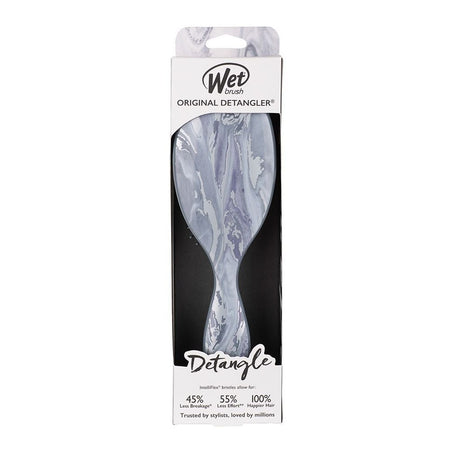 Wet Brush Original Detangler Hair Brush Marble-Blue Silver, BWR830MRSL - Image 4