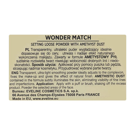Eveline Wonder Match Translucent Loose Setting Powder With Amethyst Dust, 6g - Image 4