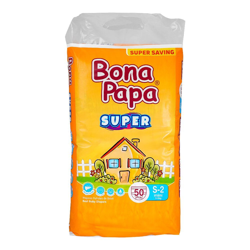 Bona Papa Super Baby Diapers No. 2, Mini, 3-6 KG, 50-Pack - Main Image