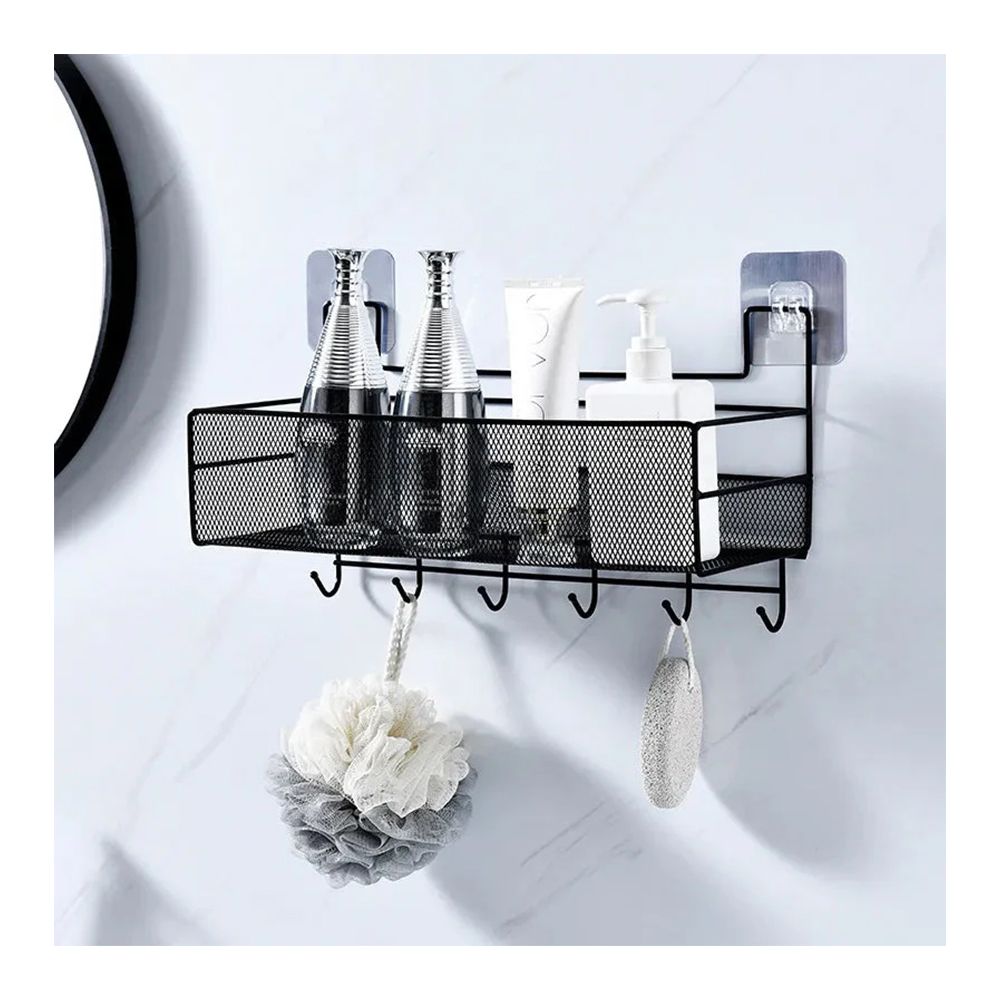 Matrix Wall Shelf With Hooks / Meshed Wall Shelf - Main Image