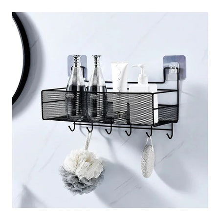 Matrix Wall Shelf With Hooks / Meshed Wall Shelf - Main Image