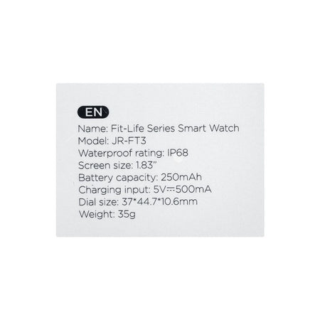 Joyroom Men's & Women's Fit-Life Smart Calling Smart Watch, 250mAh, Dark Grey, JR-FT3 - Image 5