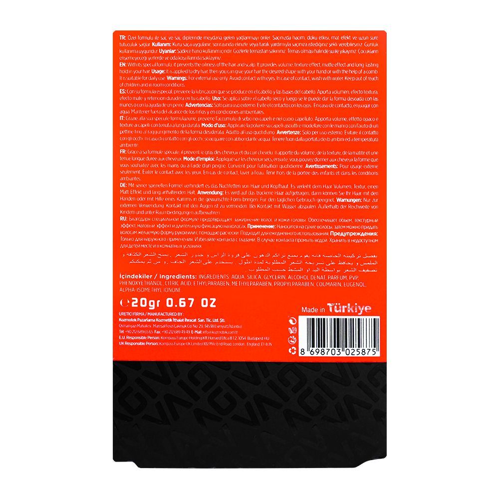 Agiva Professional Styling Dust Extra Strong, 03 Hold Matt Shapes Powder Wax, 20g - Image 6
