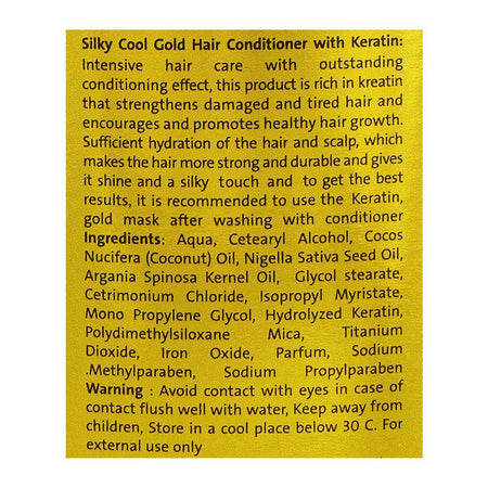 Silky Cool Gold Keratin & Pro-Vitamin B5 Keratin Conditioner, 250ml - Image 4