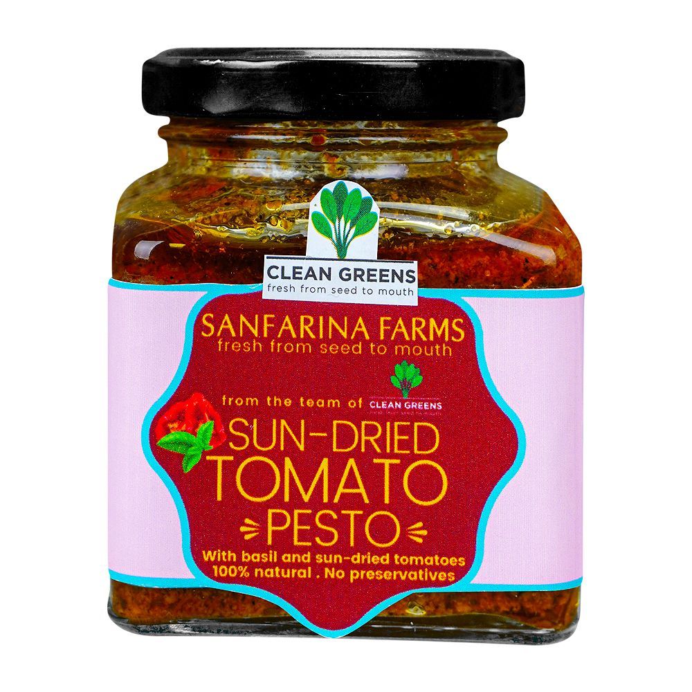 Clean Greens Sanfarina Farms Sun-Dried Tomato Pesto, 170g - Main Image