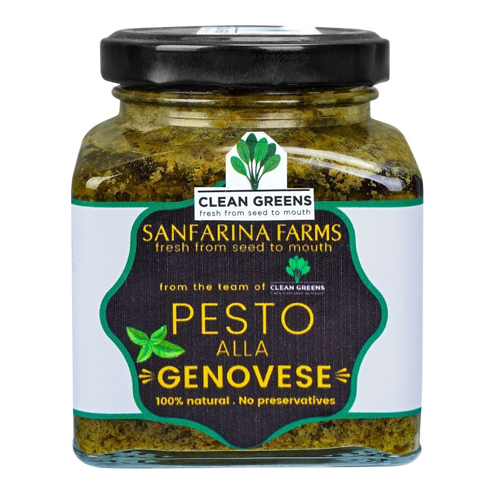 Clean Greens Sanfarina Farms Pesto With Basil, 170g - Main Image
